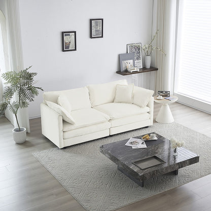 Moderne Stoff-Doppelsofa mit 4 Kissen