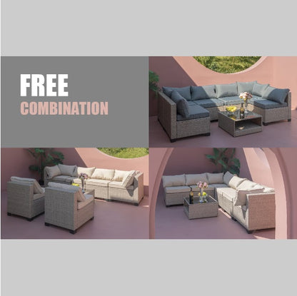 7-teiliges Patio-Sofa-Möbelset