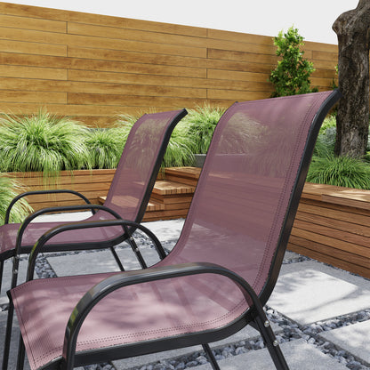 Set aus 4 Outdoor-Essstühlen