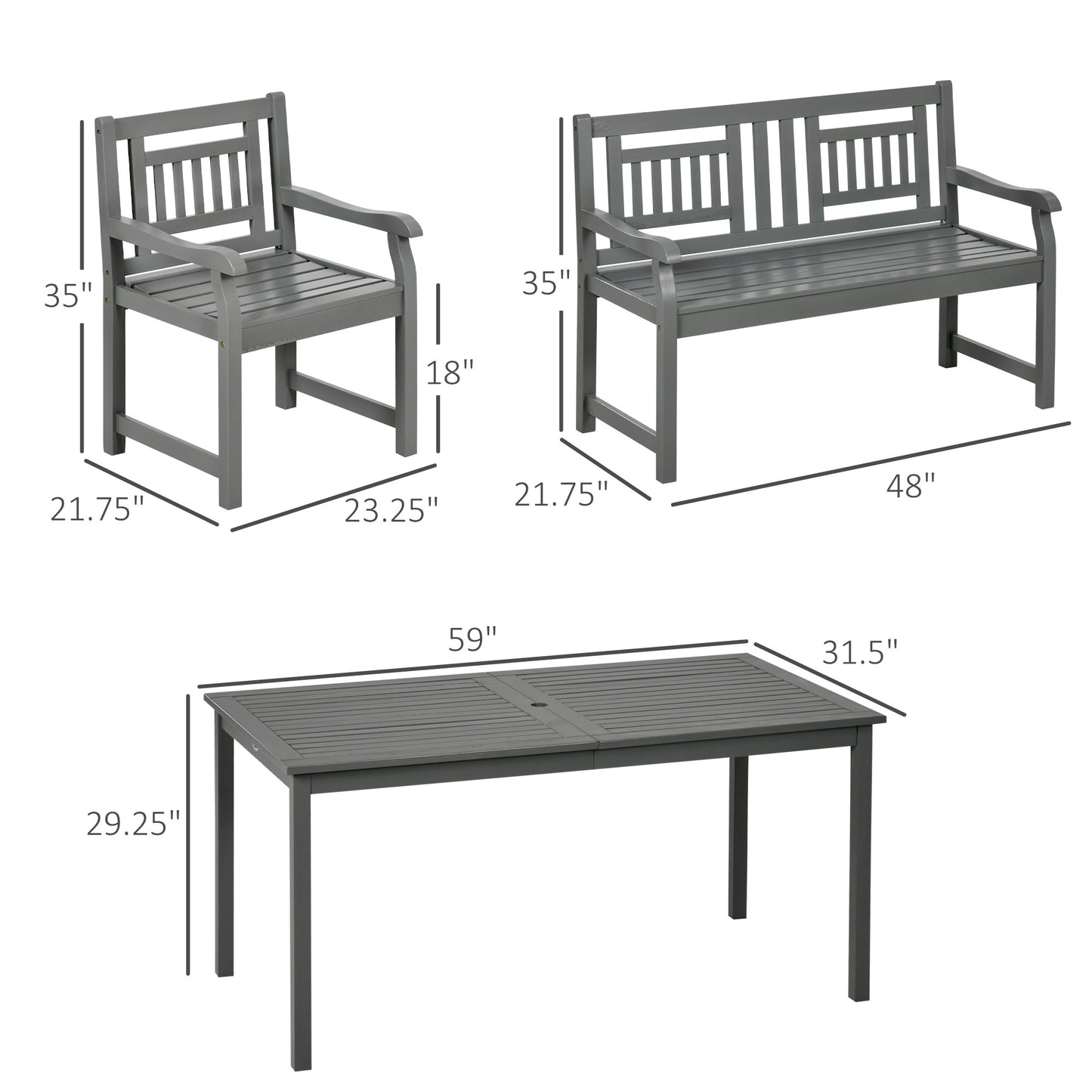6-teiliges Terrassen-Esszimmer-Set