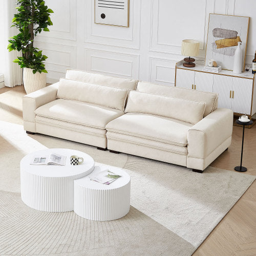 Mittelalterliches Sofa Modernes Stoffsofa für Wohnzimmer, Schlafzimmer, Wohnung, Home Office Beige