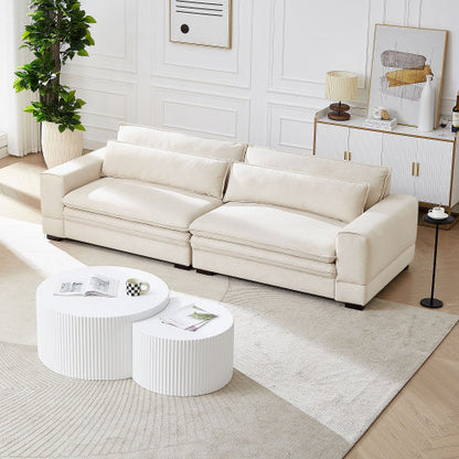 Mittelalterliches Sofa Modernes Stoffsofa für Wohnzimmer, Schlafzimmer, Wohnung, Home Office Beige