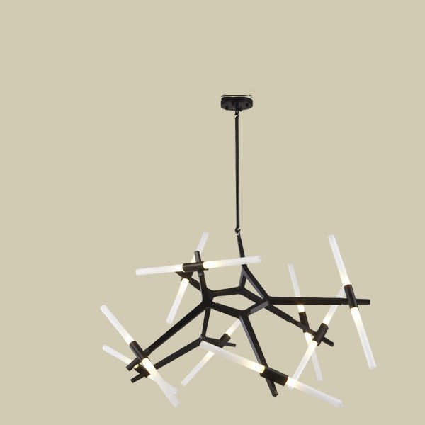 Moderne unregelmäßige Wohnzimmer Minimalistisches Esszimmer Kronleuchter