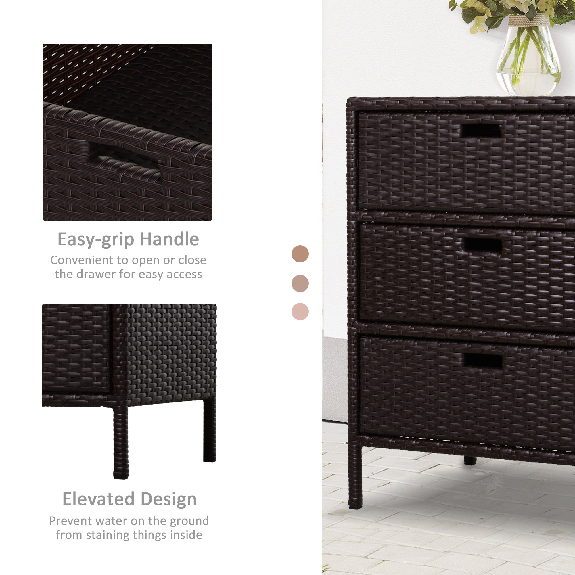 Rattan Poolside Storage Cabinet