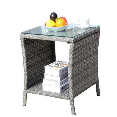 Grey Rattan Patio Table