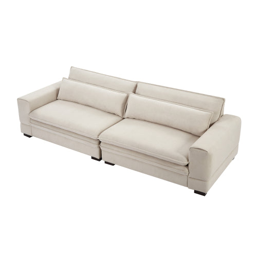 Mittelalterliches Sofa Modernes Stoffsofa für Wohnzimmer, Schlafzimmer, Wohnung, Home Office Beige