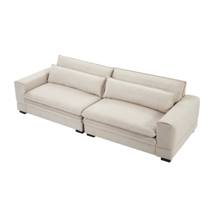 Mittelalterliches Sofa Modernes Stoffsofa für Wohnzimmer, Schlafzimmer, Wohnung, Home Office Beige