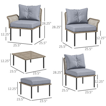 5-teiliges Terrassenmöbel-Set mit Sofa