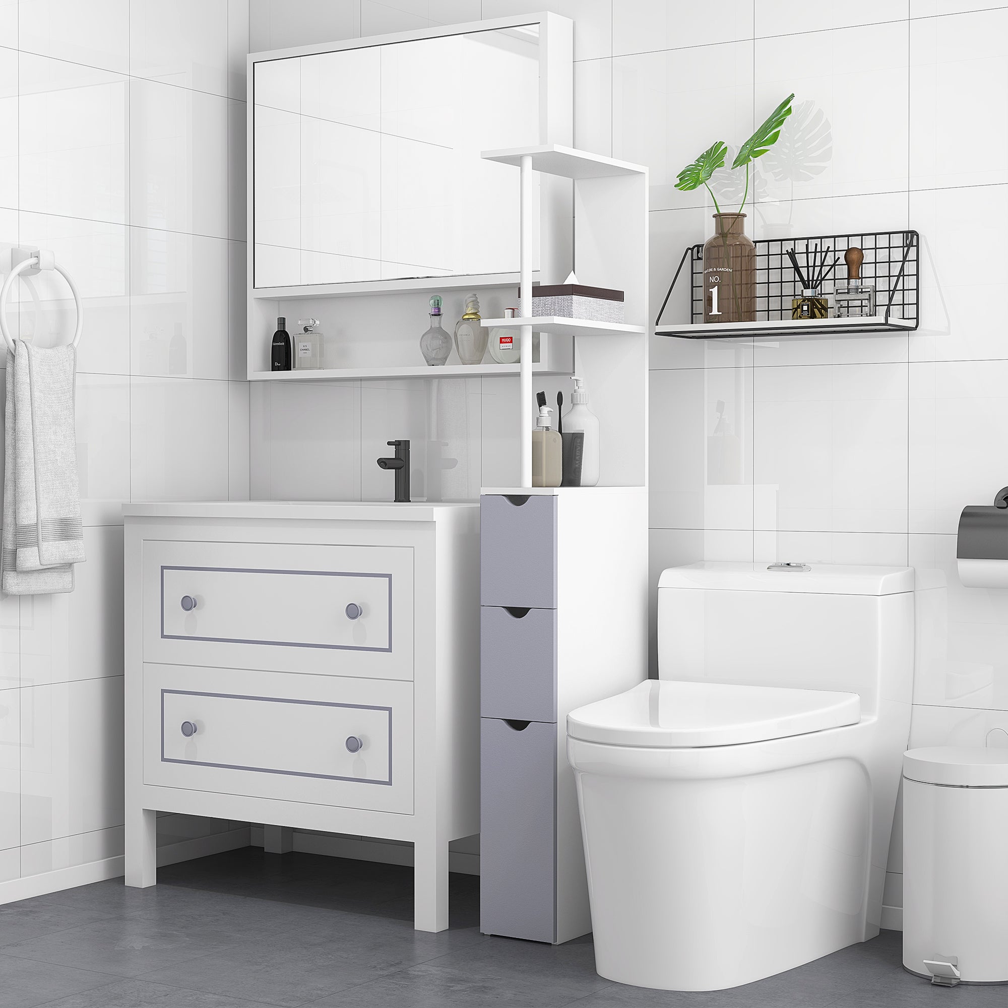 54" hohes Badezimmerschranksystem
