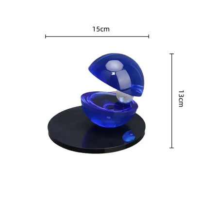 Blue translucent acrylic sphere with clear inner globe opening like an egg for home decor semi-circle ornaments by decorbites crystal glass