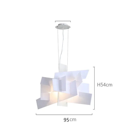 Modern white and gold pendant lamp with layered geometric panels and sleek circular ceiling mount for decorbites big bang use