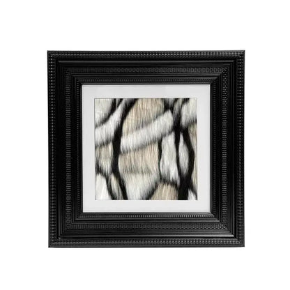 Black ornate picture frame with textured beaded border enclosing abstract modern wall art in black beige for decorbites abstract modern decor