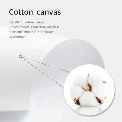 White cotton canvas fabric with fine smooth texture and waterproof finish for abstract electric guitar canvas print
