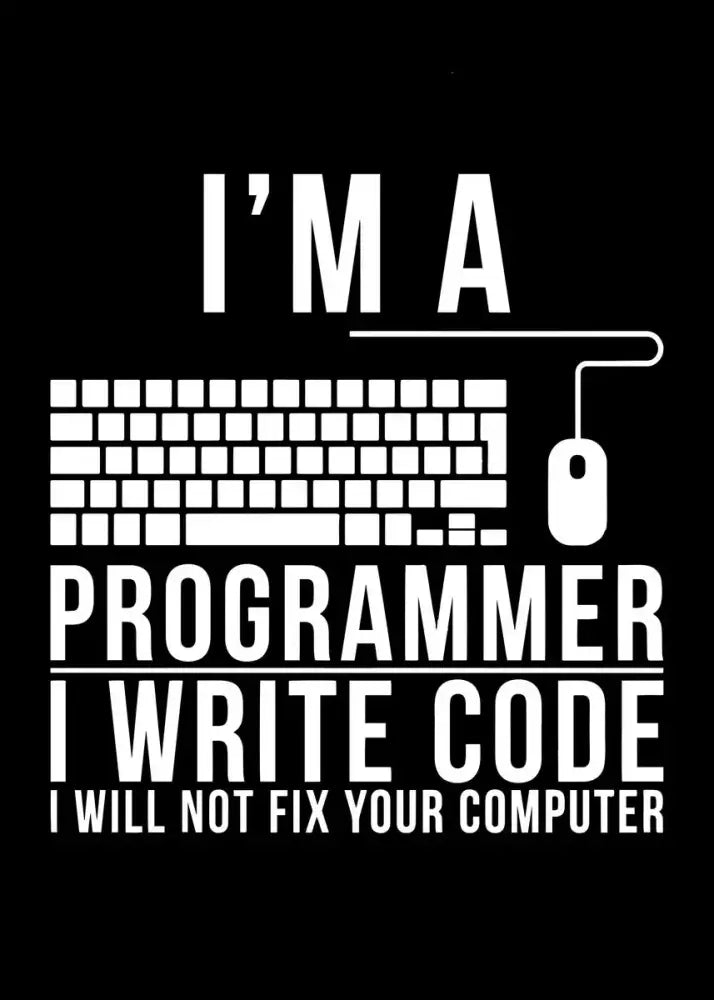 Black canvas notebook cover with white keyboard and mouse graphic for abstract programmer gamer decorbites wall art