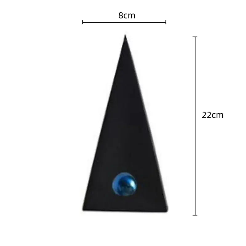 Black triangular pyramid with blue gemstone base from abstract white and blue geometric triangle decorbites geometric triangle blue
