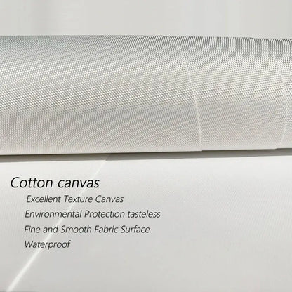 A roll of white cotton canvas fabric with fine texture for DecorBites™ nordic style winter morning landscape canvas print