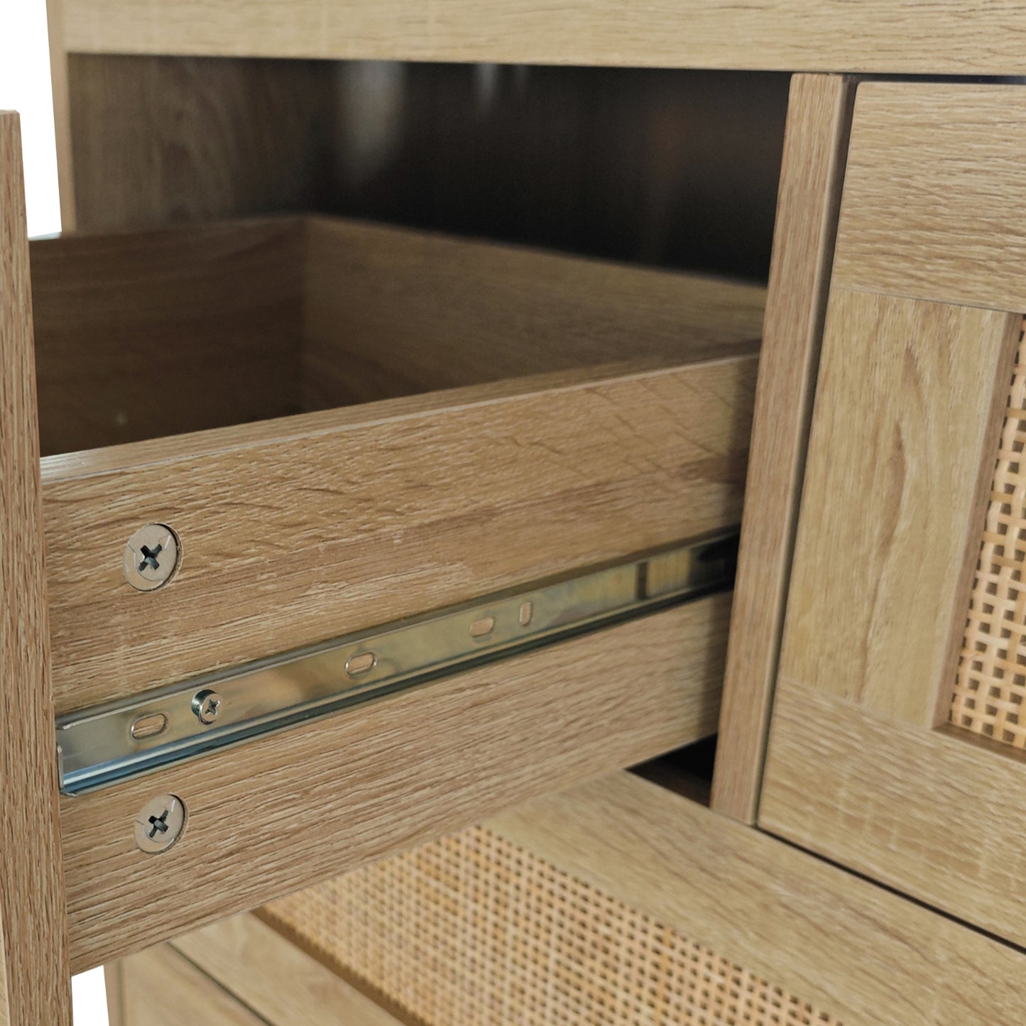 4-Schubladen-Rattan-Schrank für Schlafzimmer, Wohnzimmer, einfache Montage