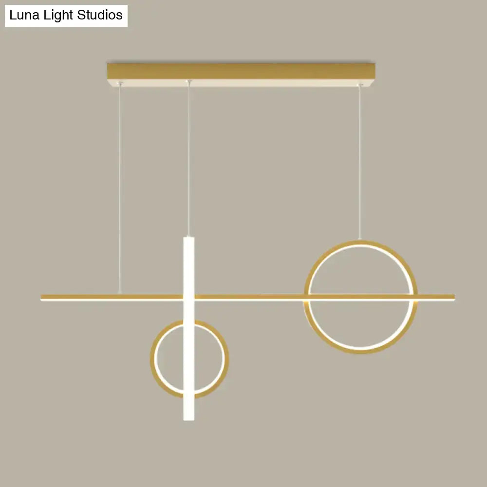 Modern minimalist pendant light with gold and white geometric design featuring bulb base and nordic led light type