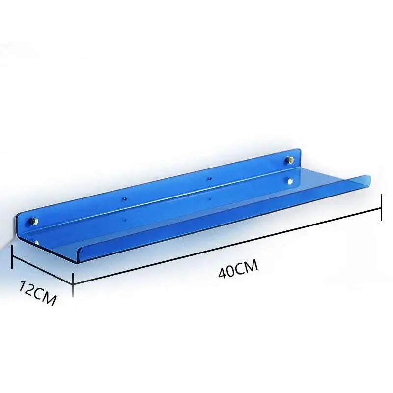 Decorbites™ blue translucent acrylic wall shelf organizer for home decor as an acrylic wall shelf solution