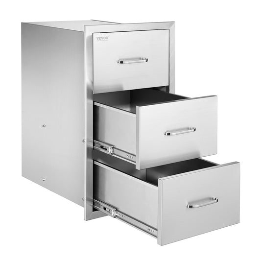 Outdoor-Küchenschubladen Dreifach-BBQ-Zugang Schubladen Insel 16,5x29x20,5 Zoll