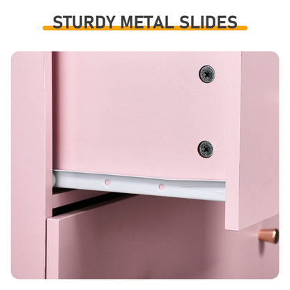 MacaronPink Melamine Board, Drawer Cabinet