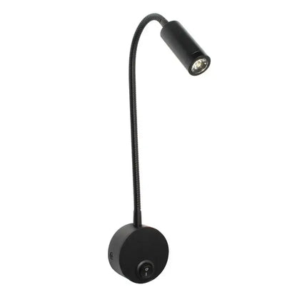 Black gooseneck led bedside wall sconce with flexible segmented neck and cylindrical head for bedroom reading decorbites led bedside