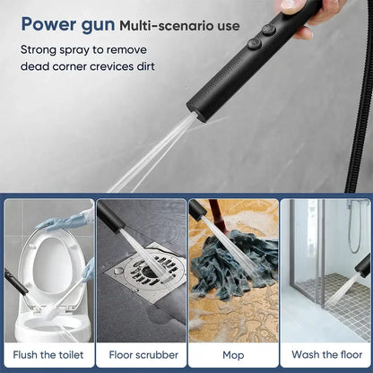 Adjustable matte black stainless steel shower head with strong spray nozzle for versatile cleaning decorbites black stainless