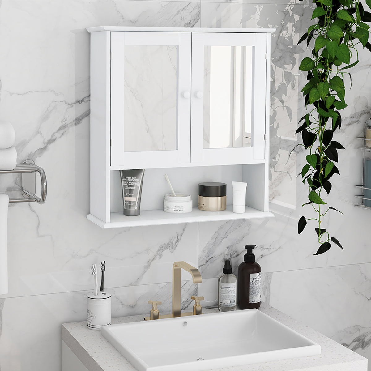 Mirror Door Storage Cabinet