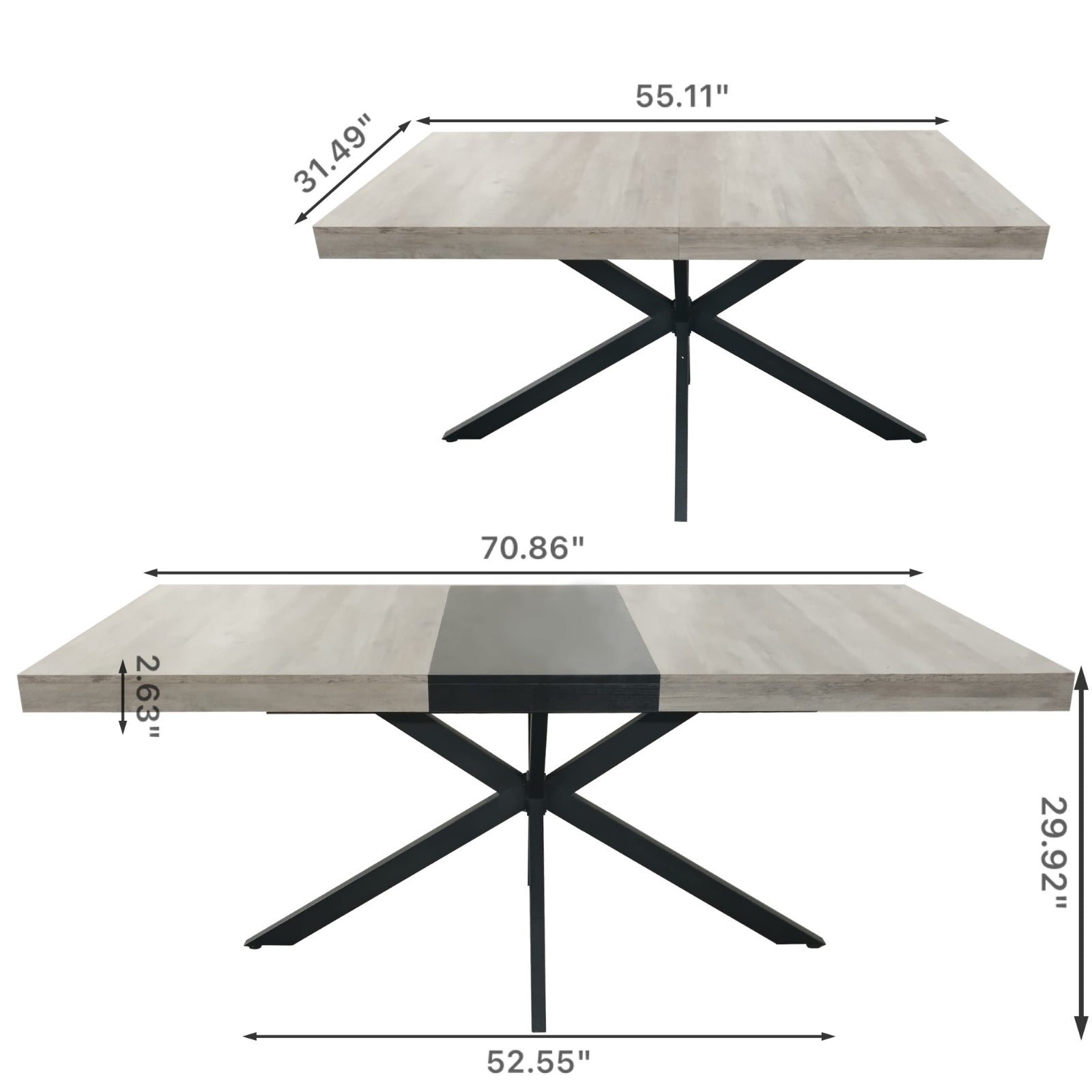 Grey Rectangular Dining Table