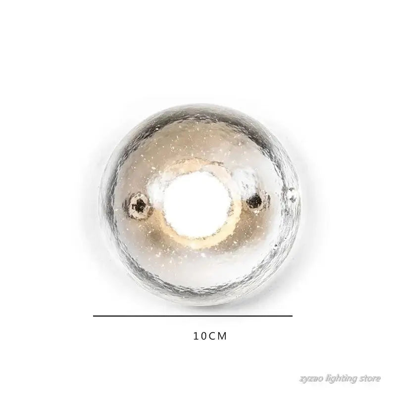 Amber and gold textured crystal led wall lamp with a 10cm frosted glass pendant for bedroom sconce decorbites crystal led