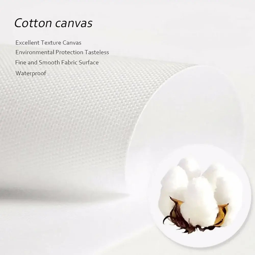 White cotton canvas fabric with fine textured weave and smooth surface for decorbites animals bathroom poster wall art