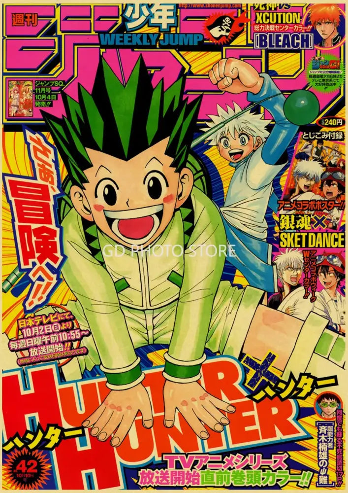 The decorbites™ anime poster collection features hunter x hunter main character in green and white outfit