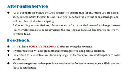 After-sales service and feedback policy document with blue headings for decorbites™ genshin impact anime poster wall art