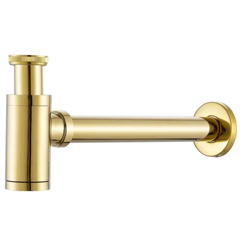 Antique brass air isolation drain pipe with gold-colored decorbites brass air threaded connection for bathroom sink