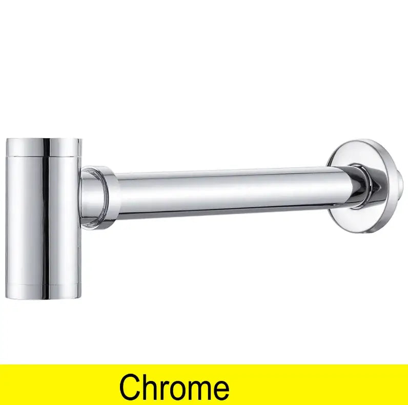 Chrome-finished bathroom drain pipe with sleek modern design for decorbites brass air isolation threaded connection