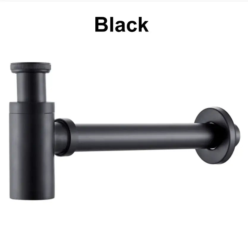 Antique brass air isolation drain pipe with black matte finish and threaded connection for bathroom sink decorbites brass air