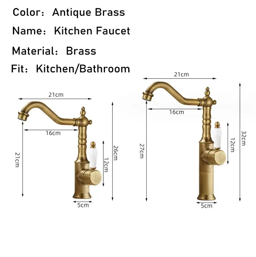 Antique brass and white ceramic gold luxury kitchen faucet with classic design for decorbites gold luxury kitchen decor