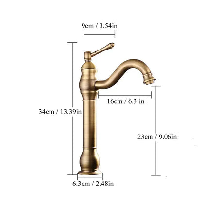 Antique brass basin faucet with a curved spout and ornate vintage design for bathroom use decorbites brass basin
