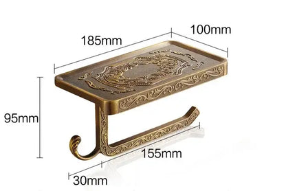 Brass antique bath hardware set with ornate floral and scrollwork brass toilet paper holder for vintage bathroom decorbites bath hardware