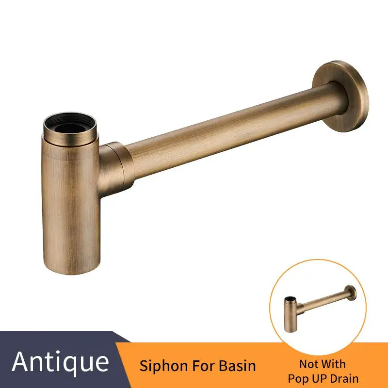 Antique brass round bottle trap bathroom vanity siphon drain pump in brass round decorbites with sleek curved design