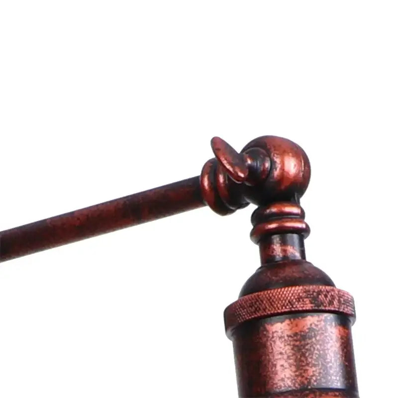 Antique bronze adjustable rustic led wall lamp with industrial-style arm and textured pipe-like base for bedroom decorbites