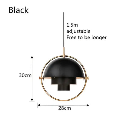 Art deco brass flower pendant light with black matte finish and gold frame featuring adjustable cord pendant for dining room