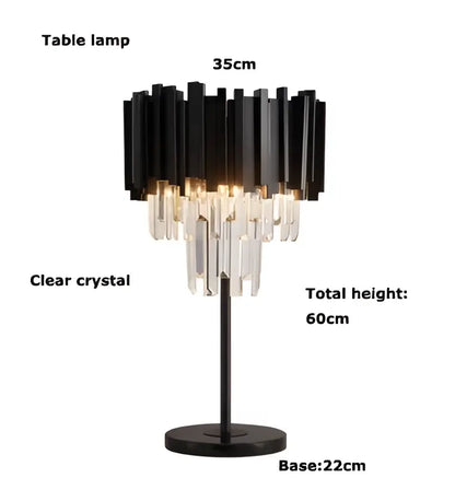 Black metal floor lamp with cascading clear crystal accents for elegant decorbites crystal marble led lighting