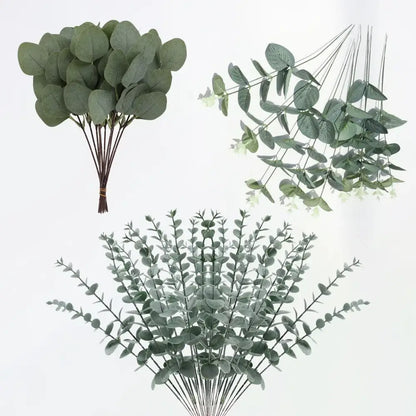 Artificial flower plants eucalyptus stems 30pcs artificial foliage in varying green shades for wedding decor use