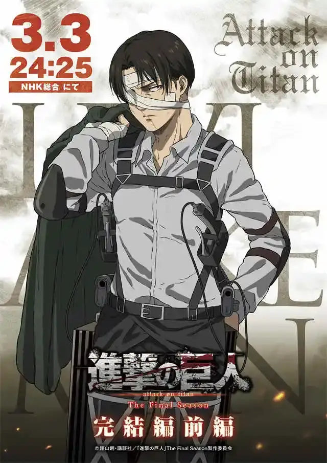 Decorbites™ titan final season poster featuring a detailed gray anime character with tactical vest and dark cloak for kids room
