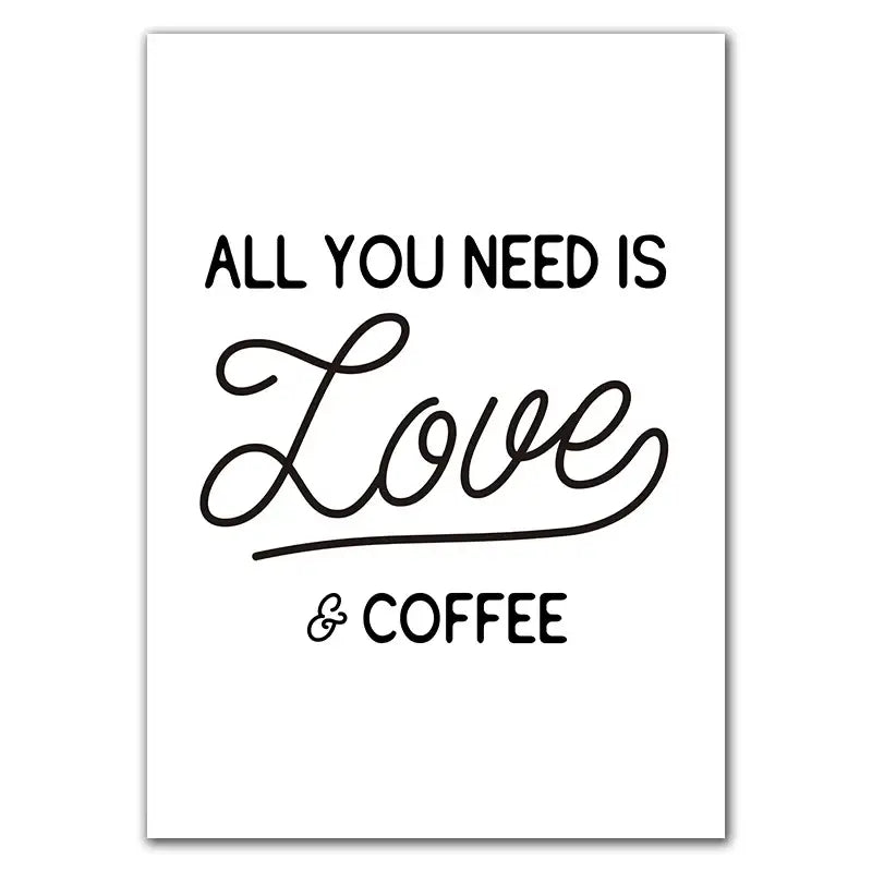 White rectangular awakened aromas canvas print black and white kitchen coffee wall art with love in cursive decorbites aromas canvas print