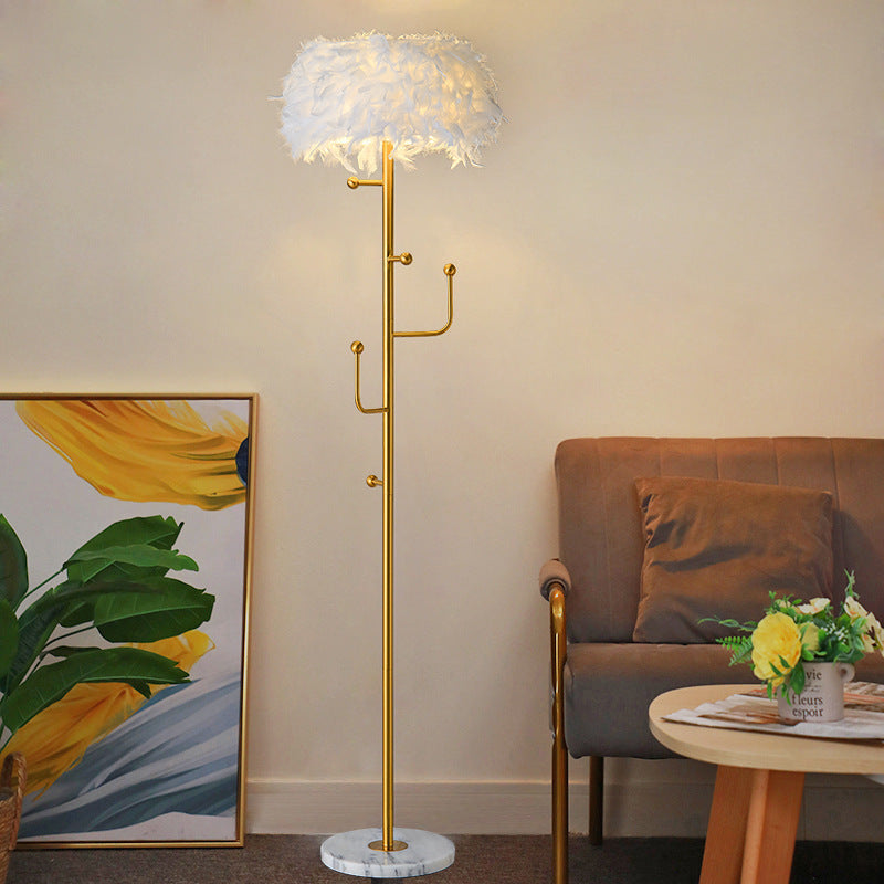 Wohnzimmer-Hänger-Dekoration-Feder-Stehlampe