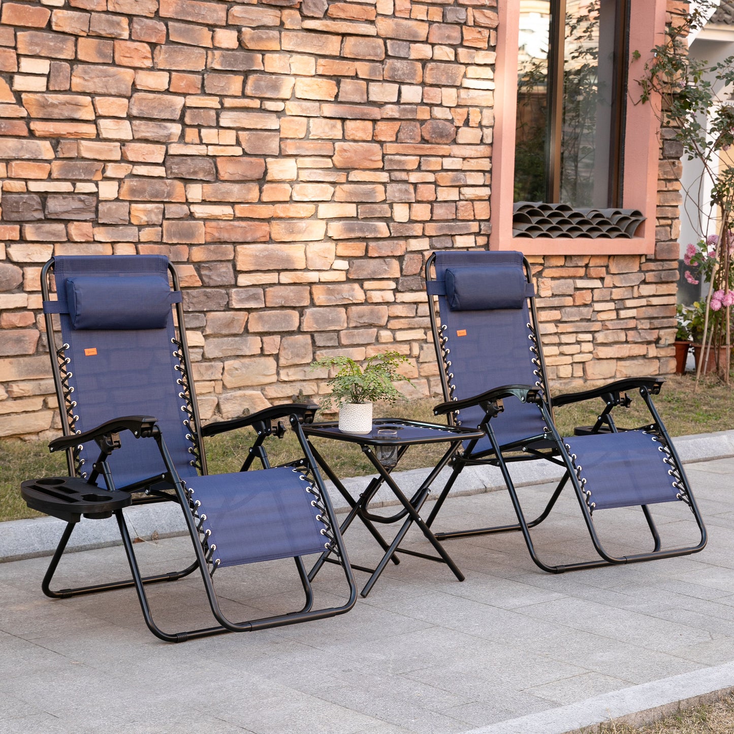 Nullgravitationsstuhl-Set mit Beistelltisch