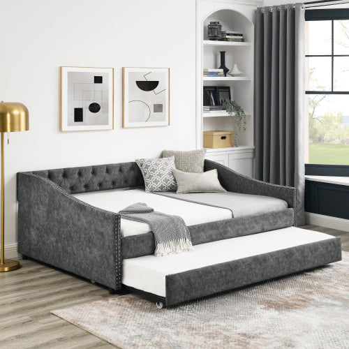 Das Vollgrößen-Sofabett verfügt über ein doppelgrößiges bezogenes und gepolstertes Sofabett auf Rollen. Nicht verfügbare Plattformen – Temu