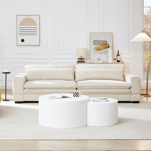 Mittelalterliches Sofa Modernes Stoffsofa für Wohnzimmer, Schlafzimmer, Wohnung, Home Office Beige